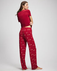 Packaged Short-Sleeve Pant Pajama Set - FIRST NIGHT RED/FOIL | Soma Women