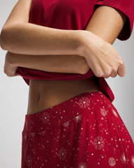 Packaged Short-Sleeve Pant Pajama Set - FIRST NIGHT RED/FOIL | Soma Women