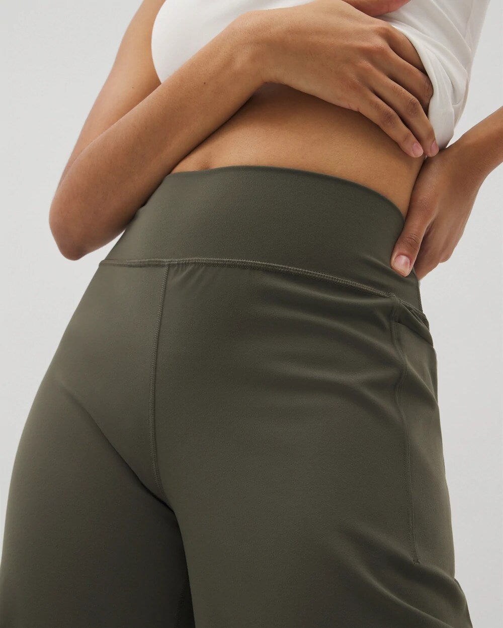 High-Waist Wide-Leg Pants - DARK GRAY OLIVE | Soma Women