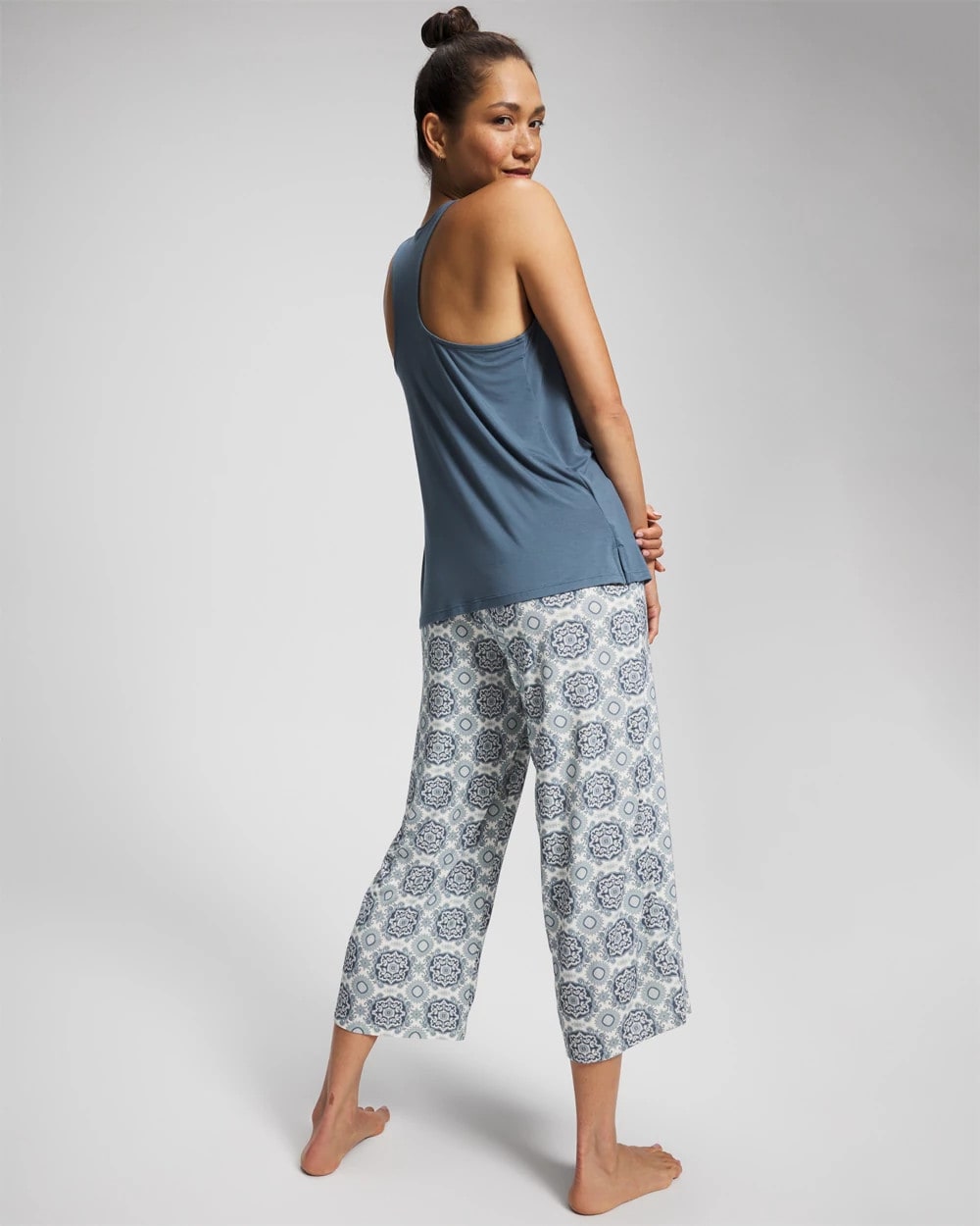 Tank + Crop Pants Pajama Set - HAVEN TILE MINI GREEN | Soma Women
