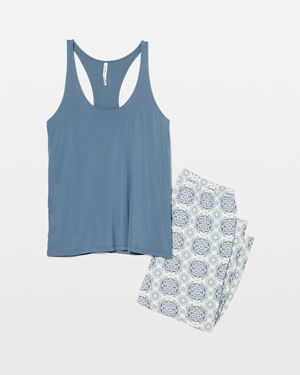 Tank + Crop Pants Pajama Set - HAVEN TILE MINI GREEN | Soma Women