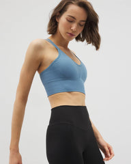 Longline Bra with Strappy Back - BLUE HEAVEN | Soma Women