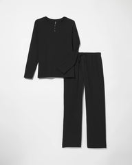 Men's Henley Pajama Top - BLACK | Soma Women