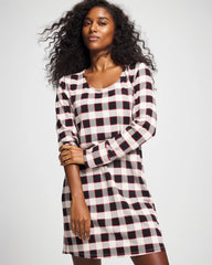 Long-Sleeve Sleepshirt - DREAMSCAPE PLAID BLACK | Soma Women