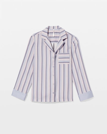 Long-Sleeve Notch Collar - RELAX STRIPE BLUE OPAL | Soma Women