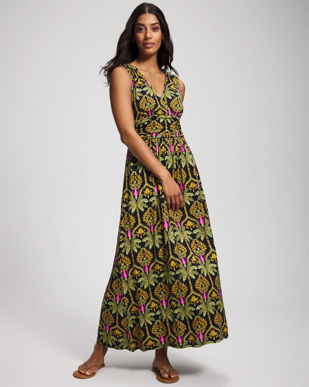 Goddess Maxi Bra Dress - PALMY PATTERNS NAVY | Soma Women