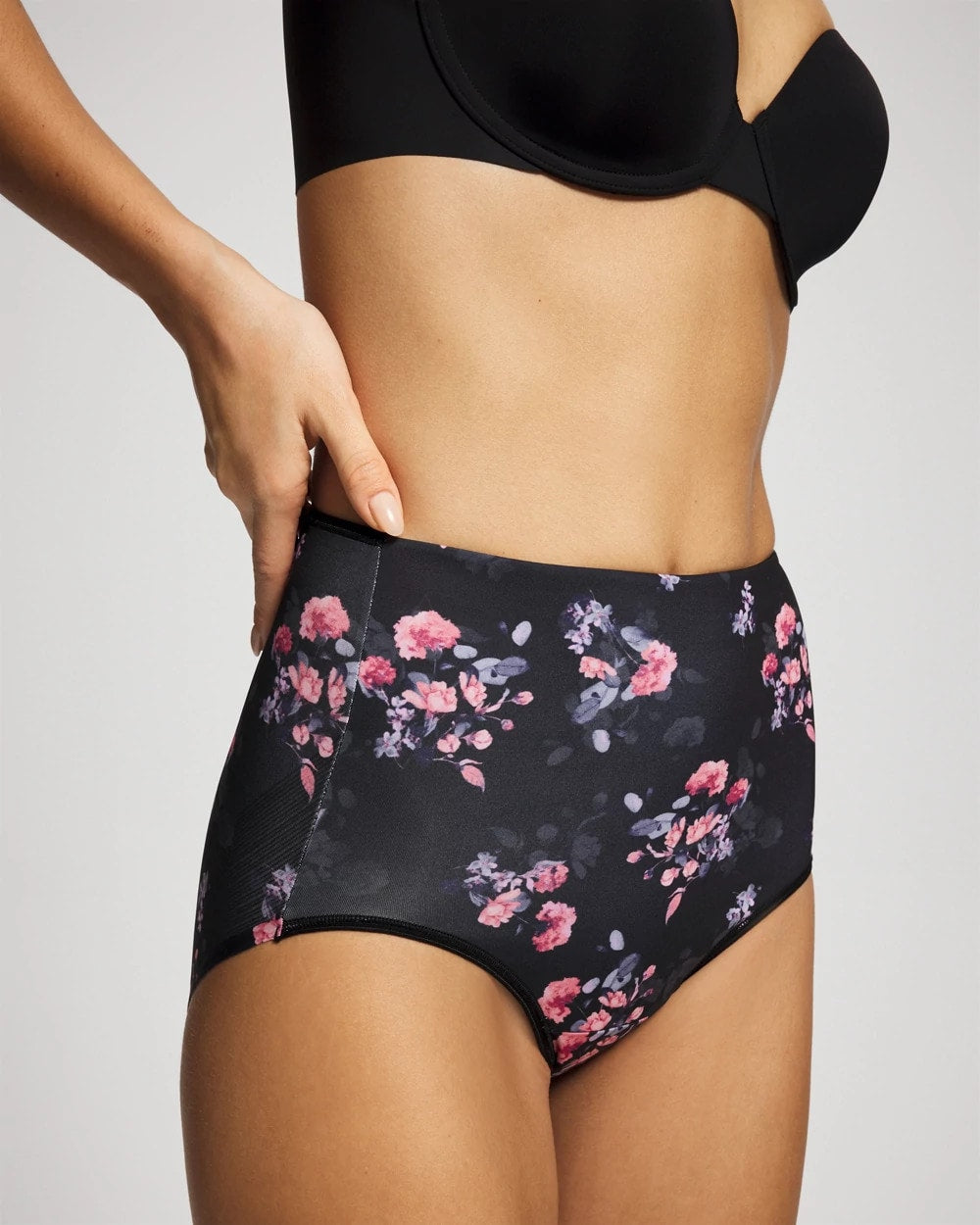 High-Waist Brief Panty - FLORAL DREAMS BLACK MINI | Soma Women