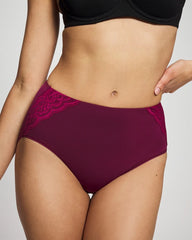 Tummy Modern Brief Panty with Lace - POMEGRANATE WINE | Soma Women