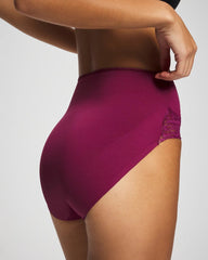 Tummy High-Waist Brief Panty with Lace - POMEGRANATE WINE | Soma Women