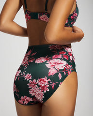 Tummy High-Waist Brief Panty with Lace - COTTAGE FLORAL MINI GREEN | Soma Women