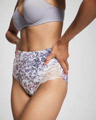 Tummy High-Waist Brief Panty with Lace - LACE HARMONY M LILAC | Soma Women