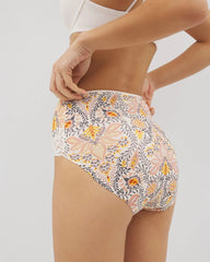 Tummy High-Waist Brief Panty with Lace - VINE PAISLEY CHAMPAGNE M | Soma Women