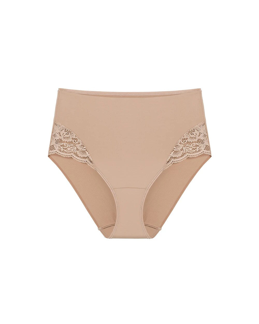 High-Waist Brief Panty with Lace - WARM AMBER | Soma Women
