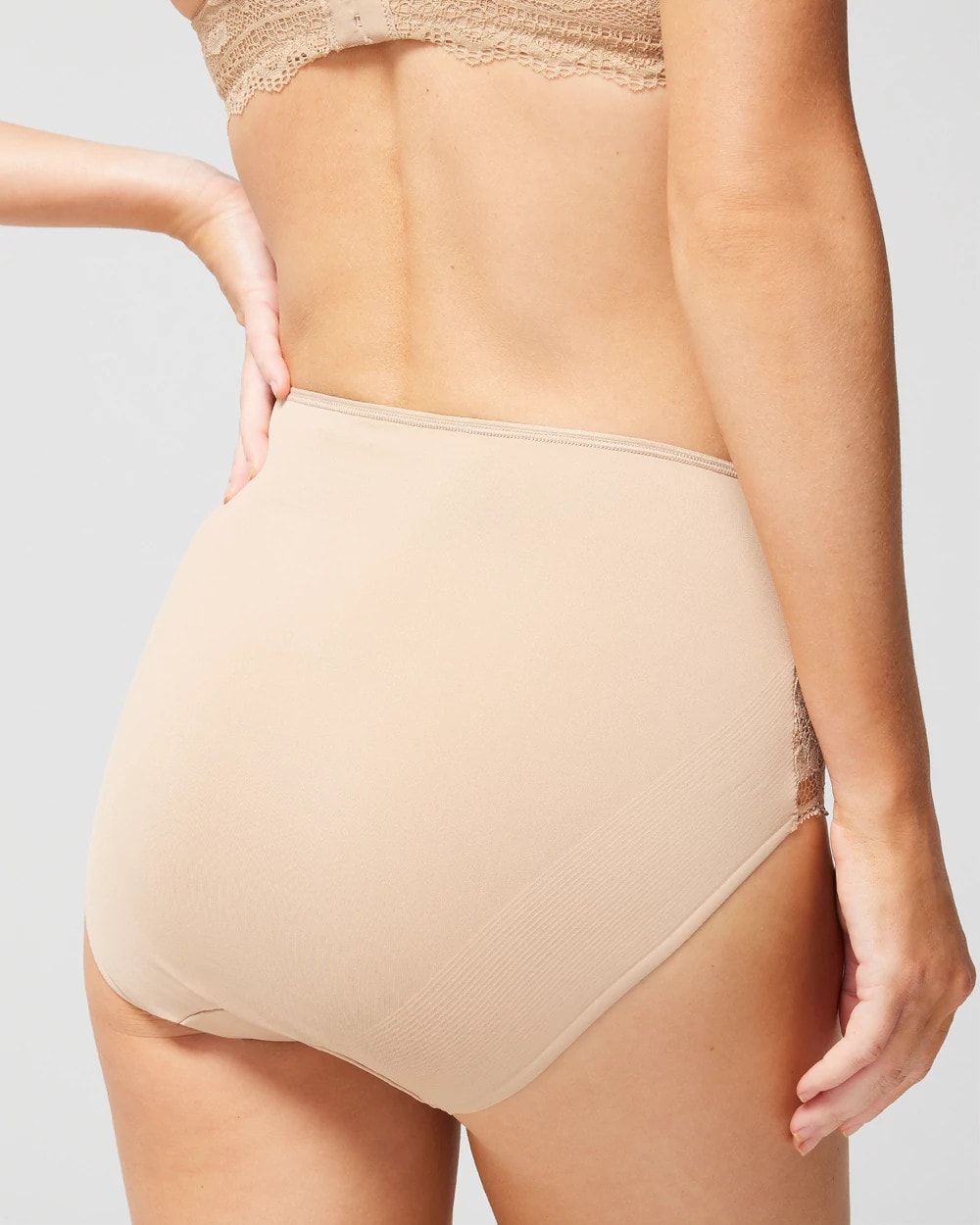 High-Waist Brief Panty with Lace - WARM AMBER | Soma Women