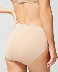 High-Waist Brief Panty with Lace - WARM AMBER | Soma Women