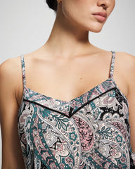 Piped Pajama Cami - REGAL PAISLEY BLACK | Soma Women