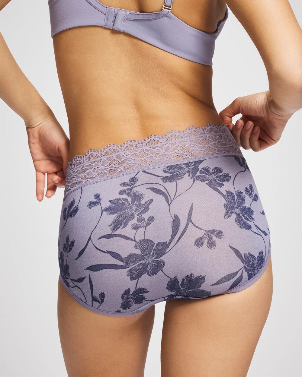 Brief Panty with Enchanting Lace - REFLECTION BLOOMS M LAV | Soma Women