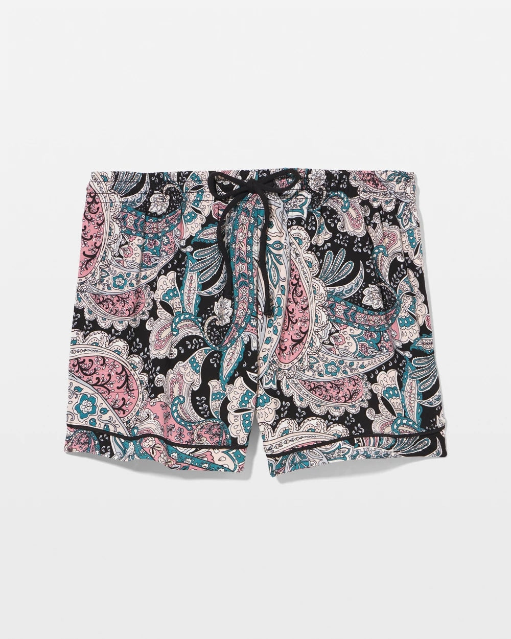 Relaxed Piped Pajama Short - REGAL PAISLEY BLACK | Soma Women
