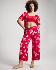 Cropped Pajama Pants - WHOLE LOTTA LOVE RED | Soma Women