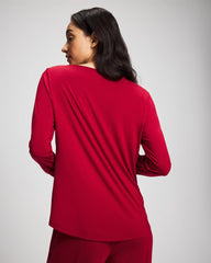 Lace Long Sleeve Pajama Top - PAINT THE TOWN RED | Soma Women
