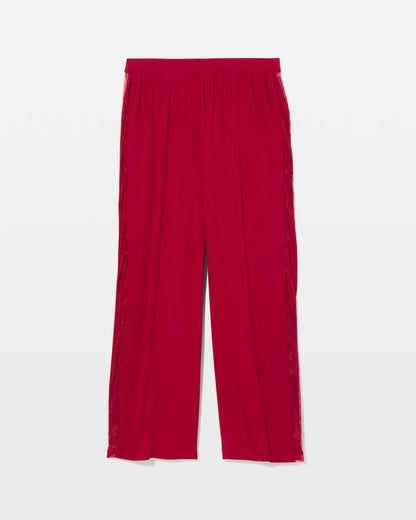 Lace Relaxed Wide Leg Pajama Pant - PAINT THE TOWN RED | Soma Women