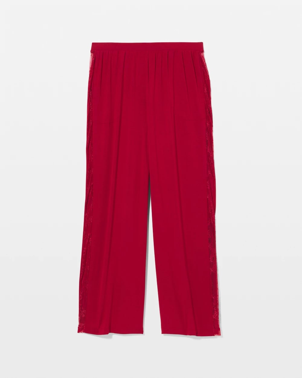 Lace Relaxed Wide Leg Pajama Pant - PAINT THE TOWN RED | Soma Women