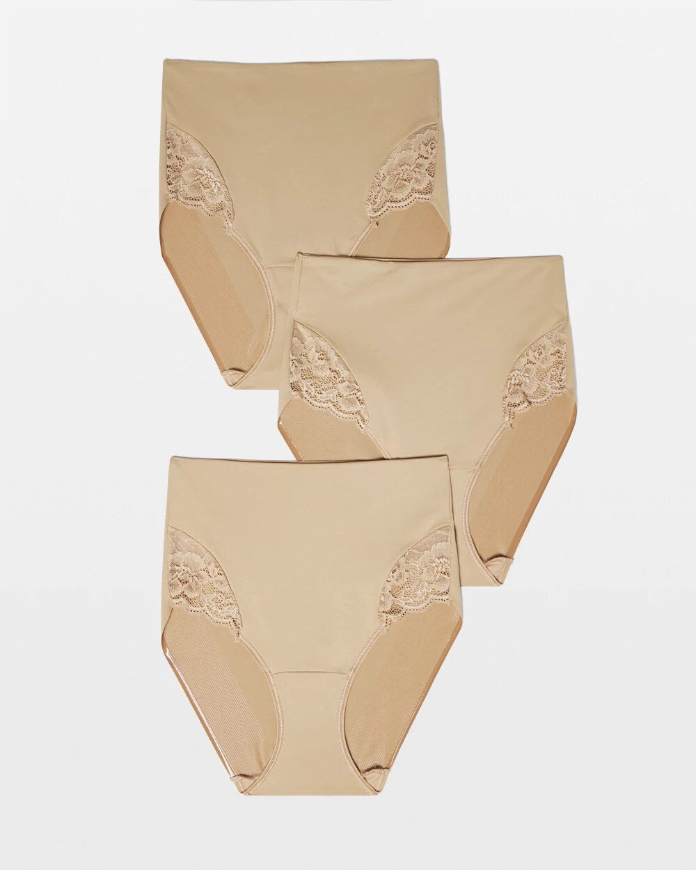 Tummy High-Waist Brief Panty with Lace 3 Pack - WARM AMBER MULTIPACK | Soma Women