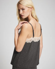 Lace Trim Camisole - CHARCOAL HEATHER W/ SHINE | Soma Women