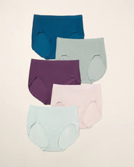 Soft Stretch Modern Brief Panty 5 Pack - BLACKBERRY WINE MULTIPACK | Soma Women