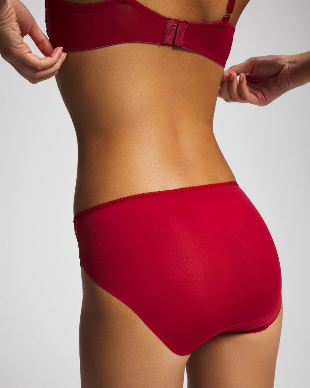 Hipster Panty with Sensuous Lace - RED VELVET TONAL W/ LUREX | Soma Women