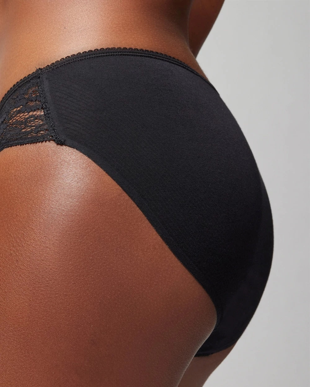 Cotton Blend Hipster Panty with Lace - BLACK | Soma Women