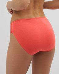 Cotton Blend Hipster Panty with Lace - DEEP SEA CORAL | Soma Women