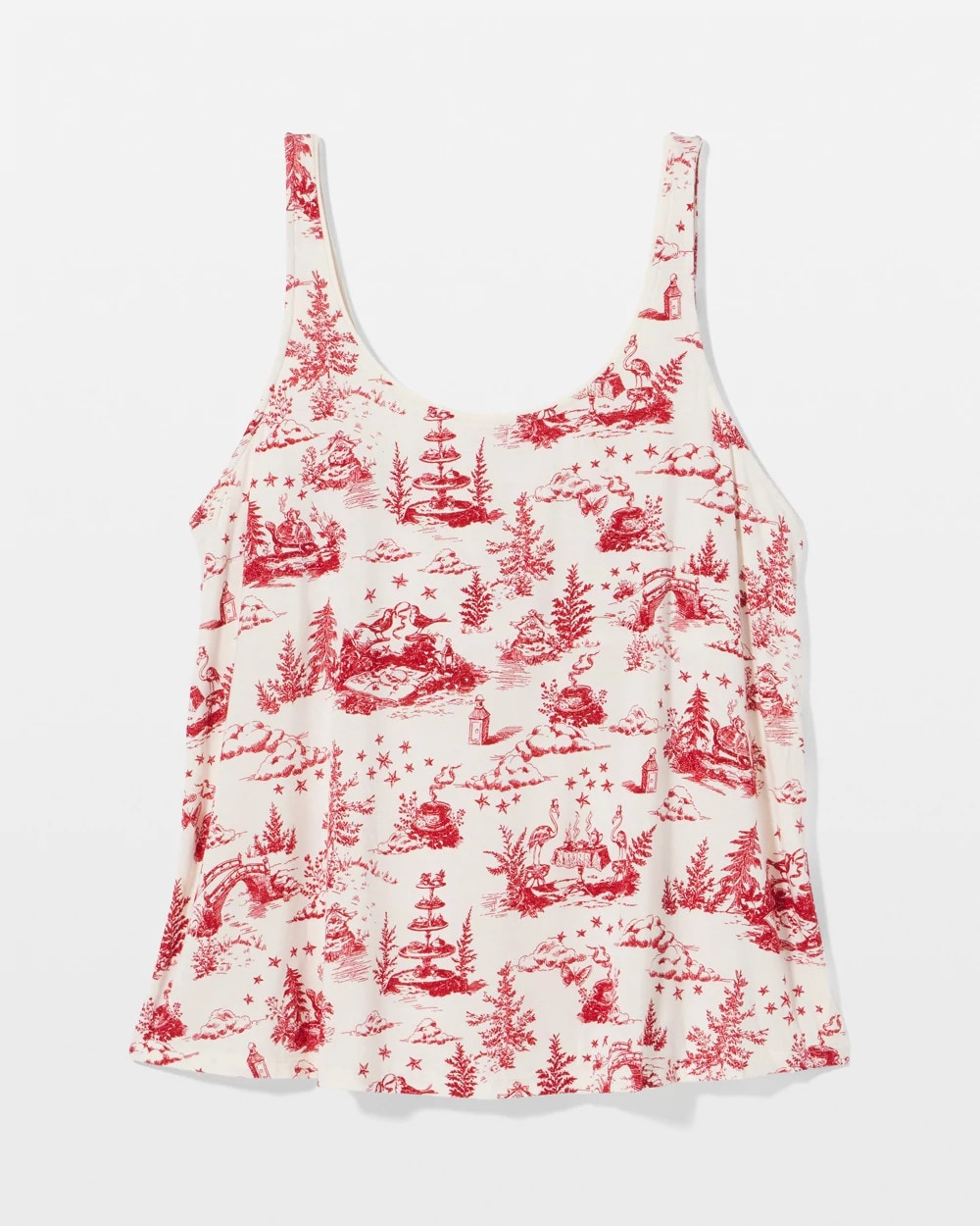 Pajama Tank With Piping - ENCHANTED TOILE CHAMPAGNE | Soma Women