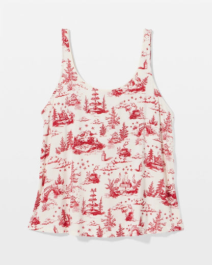 Pajama Tank With Piping - ENCHANTED TOILE CHAMPAGNE | Soma Women