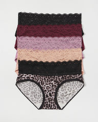 Hipster Panty with Super Soft Enchanting Lace 5 pack - DIVINE LEOPARD MULTI PACK | Soma Women