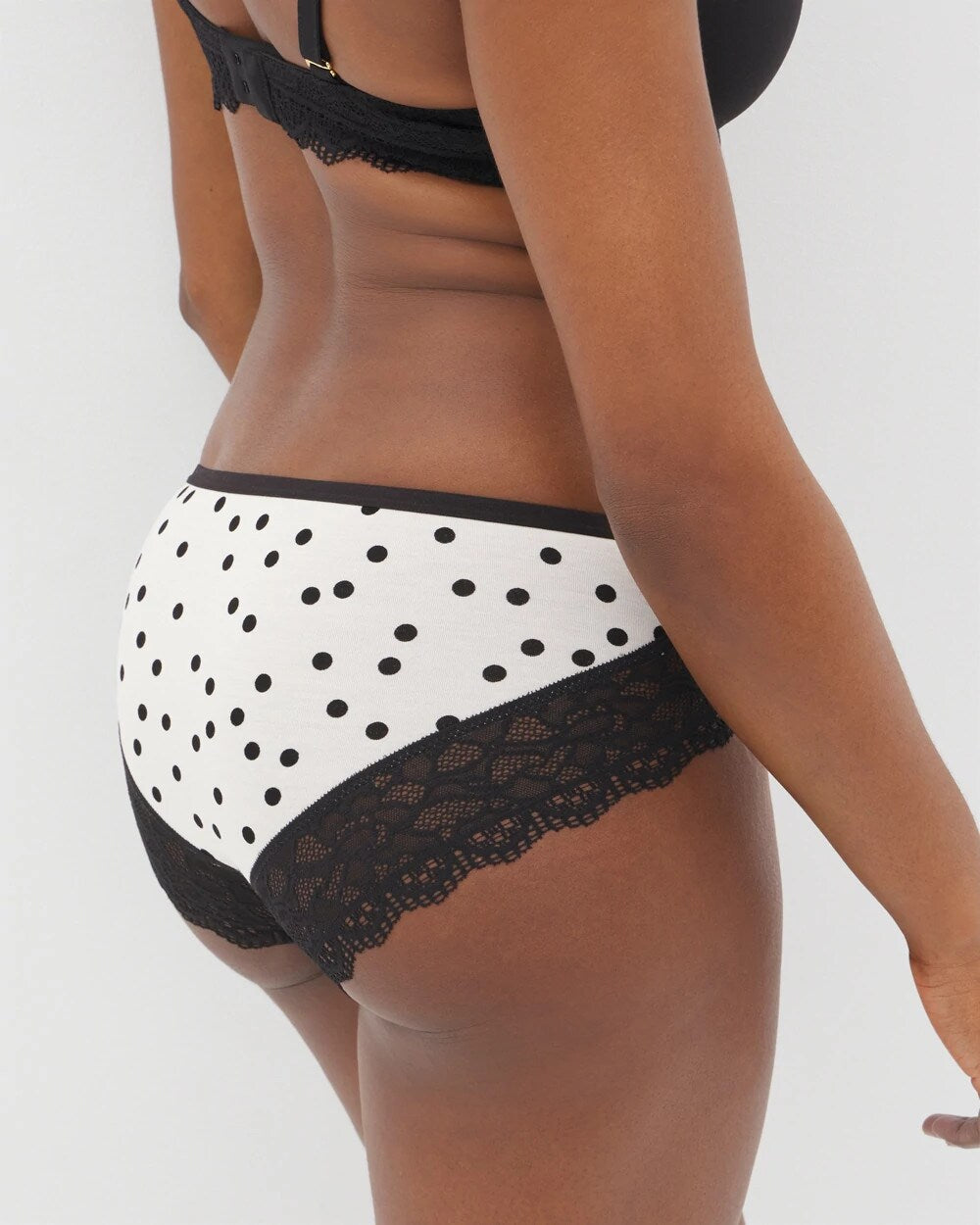 Hipster Panty with Enchanting Lace - MERRY DOT CHAMPAGNE BLACK | Soma Women