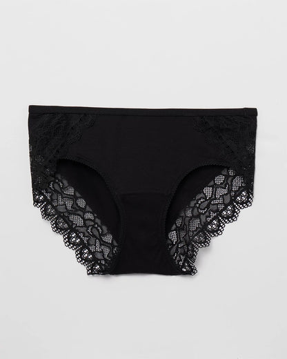 Hipster Panty with Enchanting Lace - BLACK | Soma Women