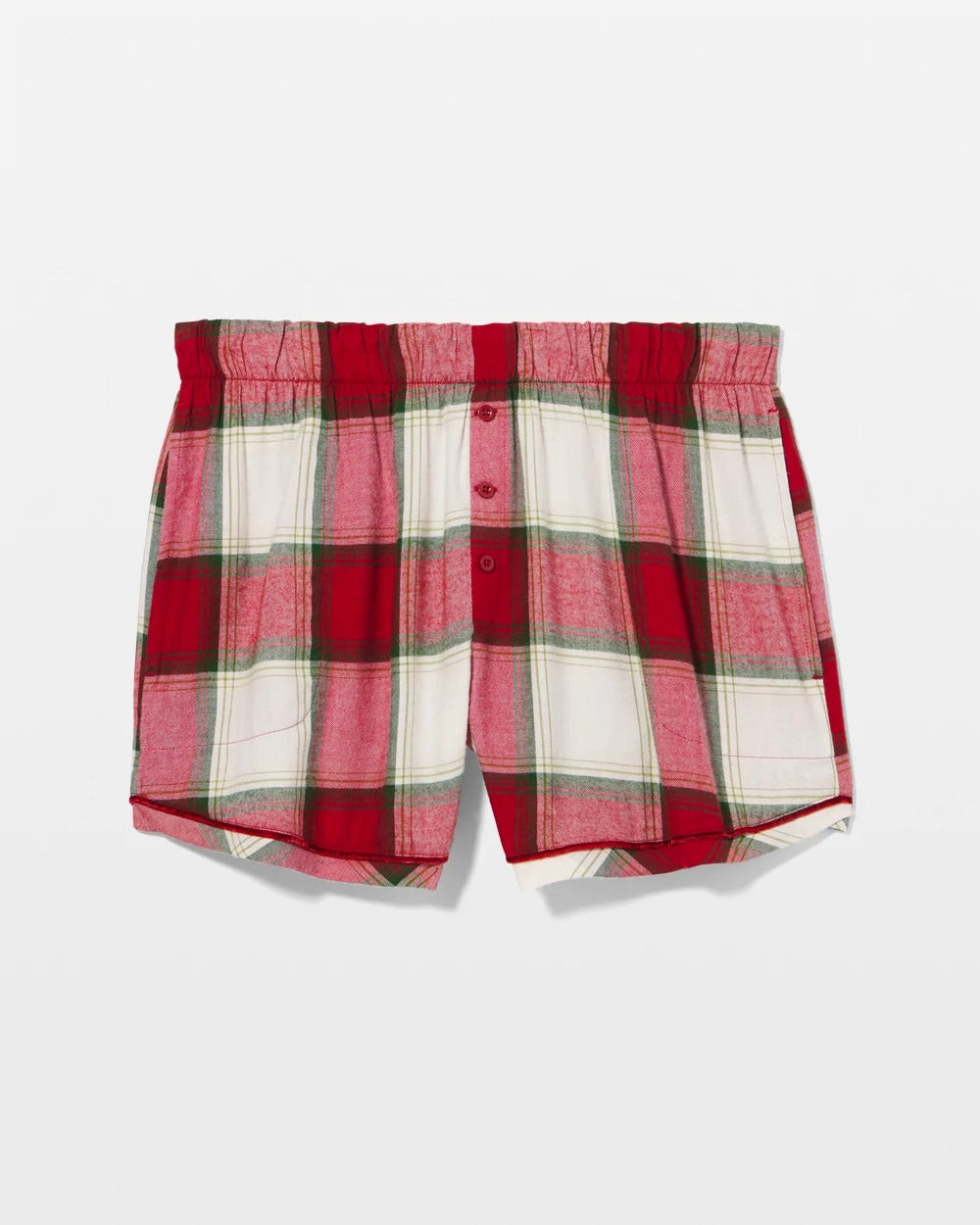 Velvet Piped Boxer Pajama Short - WINTER PLAID RED | Soma Women