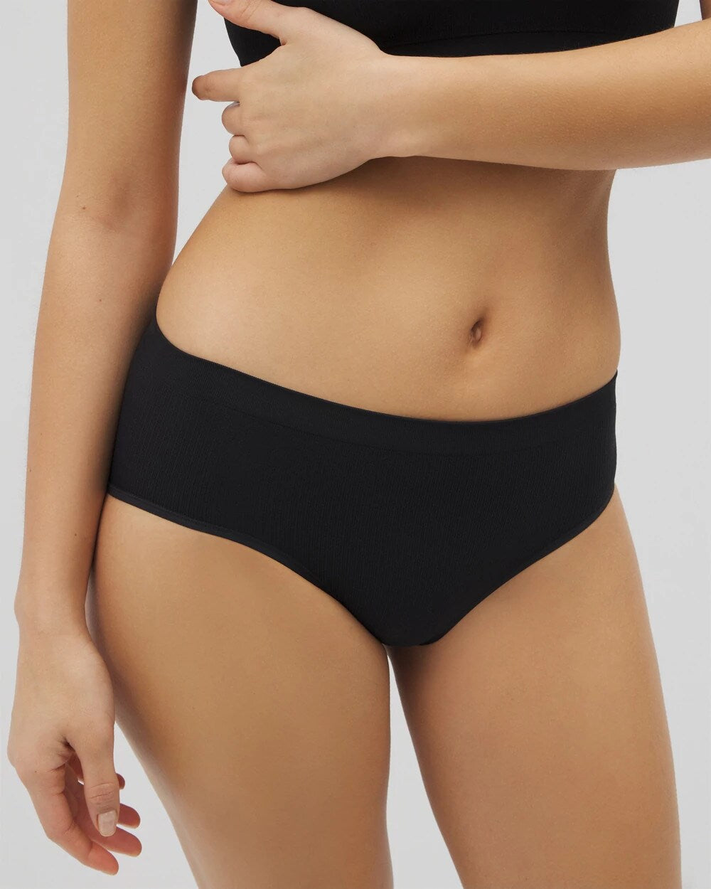 Seamless Rib Hipster Panty - BLACK | Soma Women