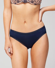 Cotton Hipster Panty with Lace Trim - NIGHTFALL NAVY | Soma Women