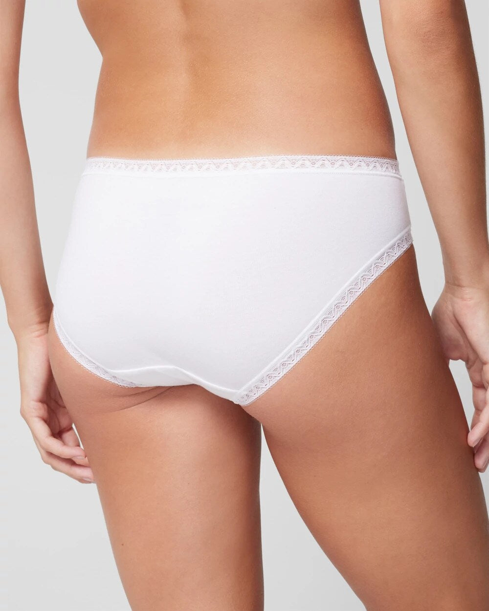 Cotton Hipster Panty with Lace Trim - OPTIC WHITE | Soma Women