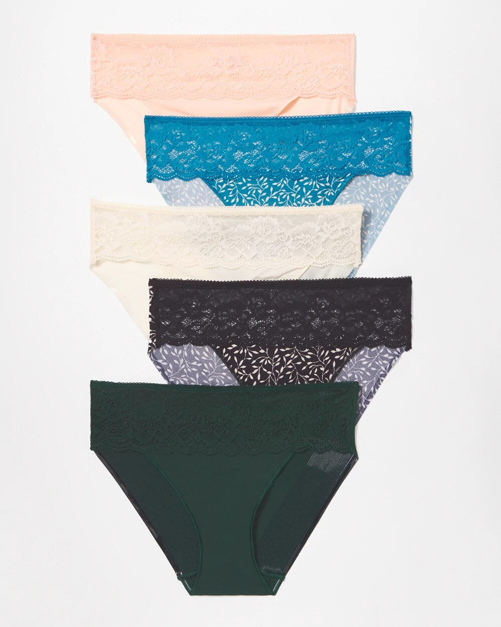 Edge Hipster Panty with Lace 5 Pack - LUSH EMERALD MULTI PACK | Soma Women