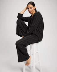 Shadow Stripe Pajama Pant - BLACK | Soma Women