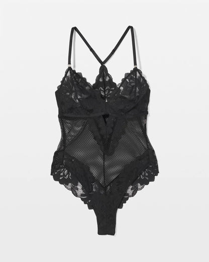 Bodysuit with Mesh and Lace - BLACK | Soma Women