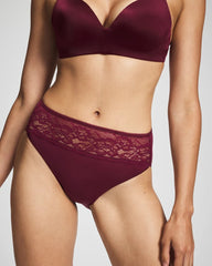 Edge High-Leg Panty with Lace - VELVET PLUM | Soma Women