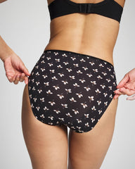 Edge High-Leg Panty with Lace - PEACEFUL PETALS MINI BLK | Soma Women