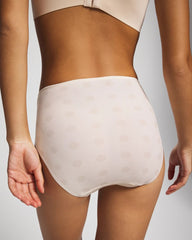 Tummy High-Leg Brief Panty with Lace - DRAMA DOTS CHAMPAGNE | Soma Women