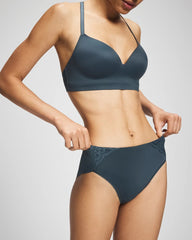 Tummy High-Leg Brief Panty with Lace - PETROL | Soma Women