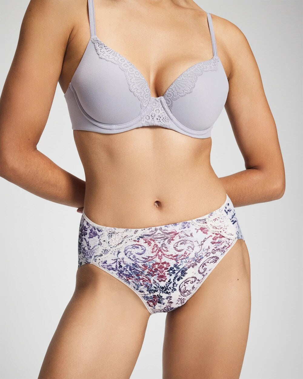 Tummy High-Leg Brief Panty with Lace - LACE HARMONY M LILAC | Soma Women
