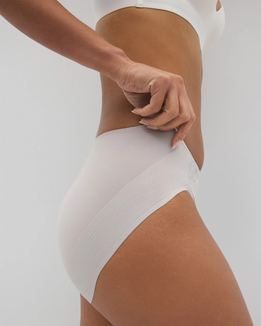 Tummy High-Leg Brief Panty with Lace - GRAY GLASS | Soma Women